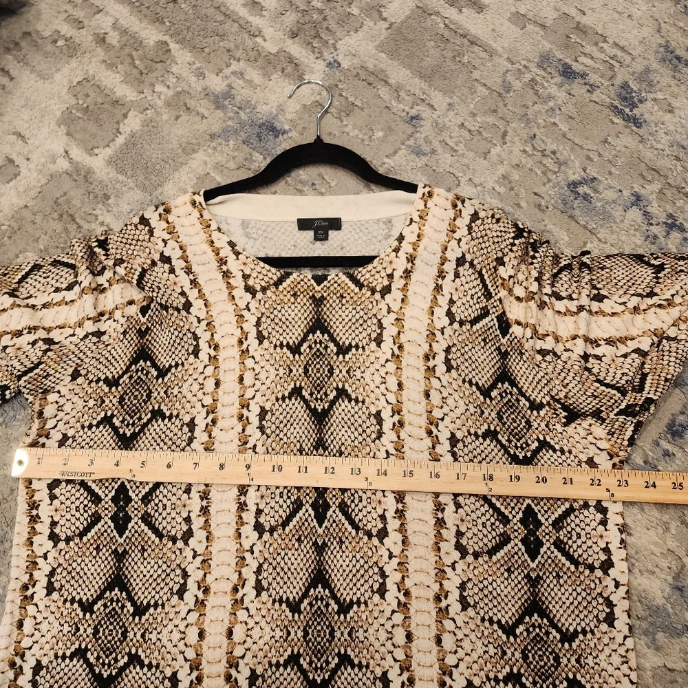 J. Crew Merino Wool Tippi Snakeskin Print‎ Sweater Size 2X